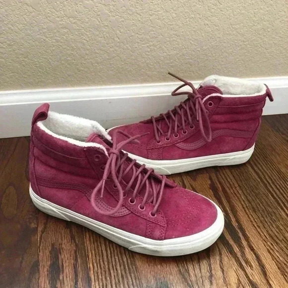 Vans Off The Wall Scotchgard Sk8 Hi Women’s 8 Purple Leather 721454 - Picture 1 of 16
